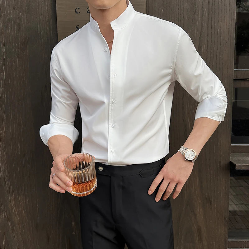 MEN'S LONG-SLEEVE DRESS SHIRT – CLASSIC BUTTON-DOWN FOR BUSINESS & CASUAL STYLE