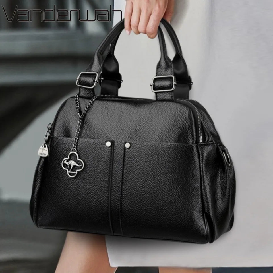 STRUCTURED TOP-HANDLE CROSSBODY BAG