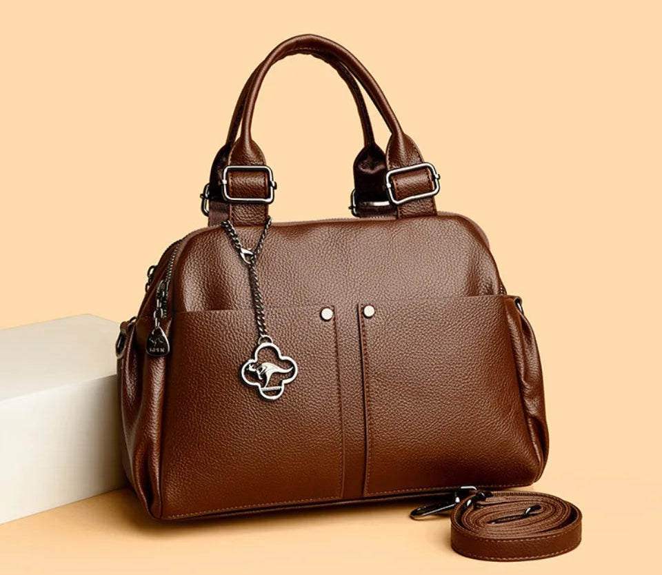 STRUCTURED TOP-HANDLE CROSSBODY BAG