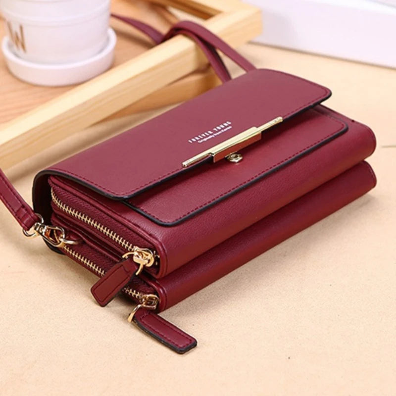LUXE MULTI-COMPARTMENT CROSSBODY – LEATHER & GOLD ACCENTS