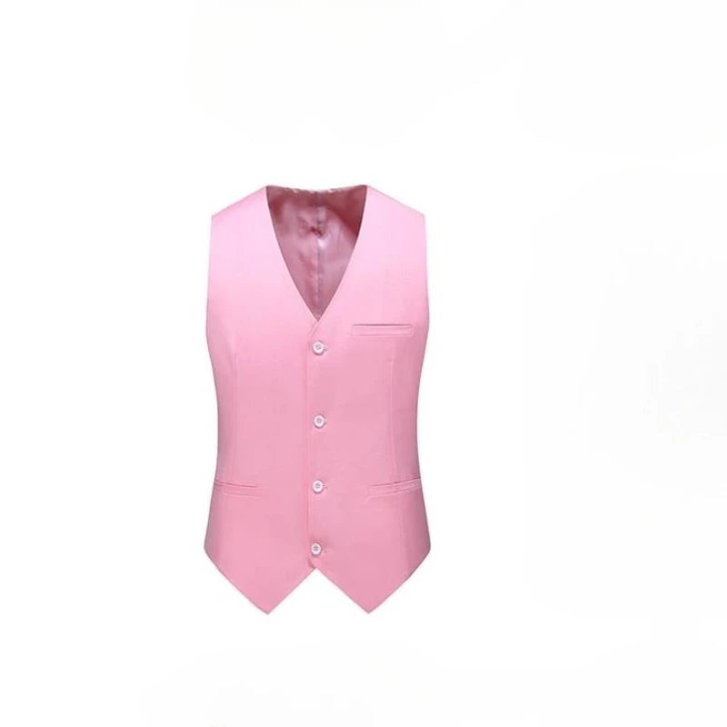 Men's Slim Fit Suit Vest – Solid Color Business Waistcoat