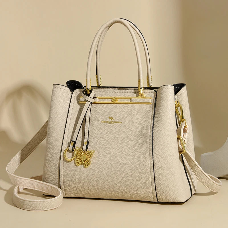 LUXE BUTTERFLY STRUCTURED TOTE – PREMIUM TOP‑HANDLE HANDBAG
