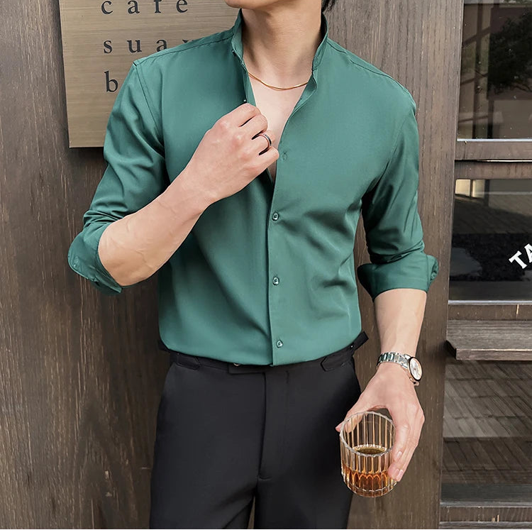 MEN'S LONG-SLEEVE DRESS SHIRT – CLASSIC BUTTON-DOWN FOR BUSINESS & CASUAL STYLE