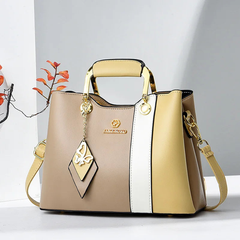 COLORBLOCK STRUCTURED TOP-HANDLE HANDBAG – SHOULDER & CROSSBODY