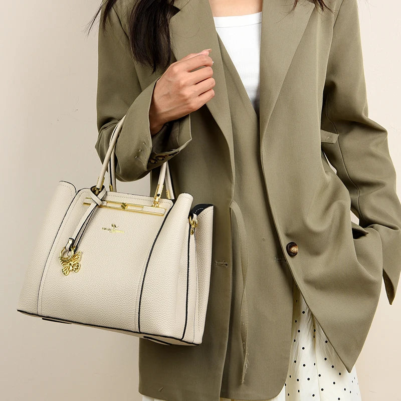 LUXE BUTTERFLY STRUCTURED TOTE – PREMIUM TOP‑HANDLE HANDBAG