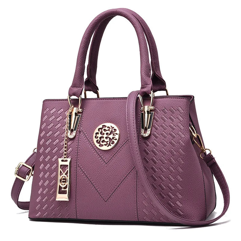 STRUCTURED TEXTURED TOP-HANDLE HANDBAG