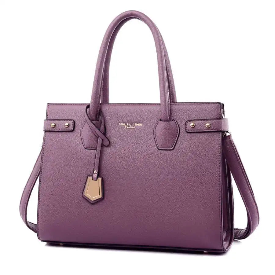 STRUCTURED LEATHER TOP-HANDLE HANDBAG