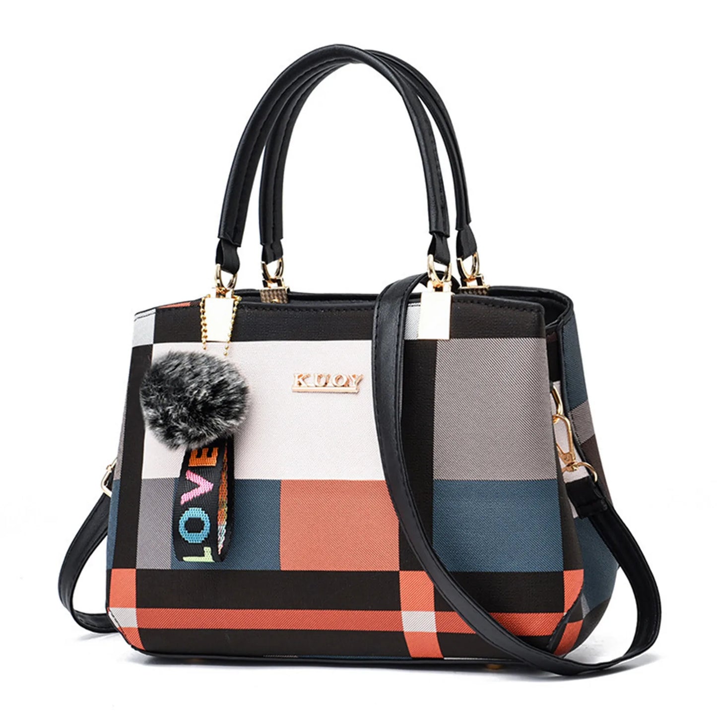 GEOMETRIC PRINT TOP-HANDLE HANDBAG – SHOULDER & CROSSBODY