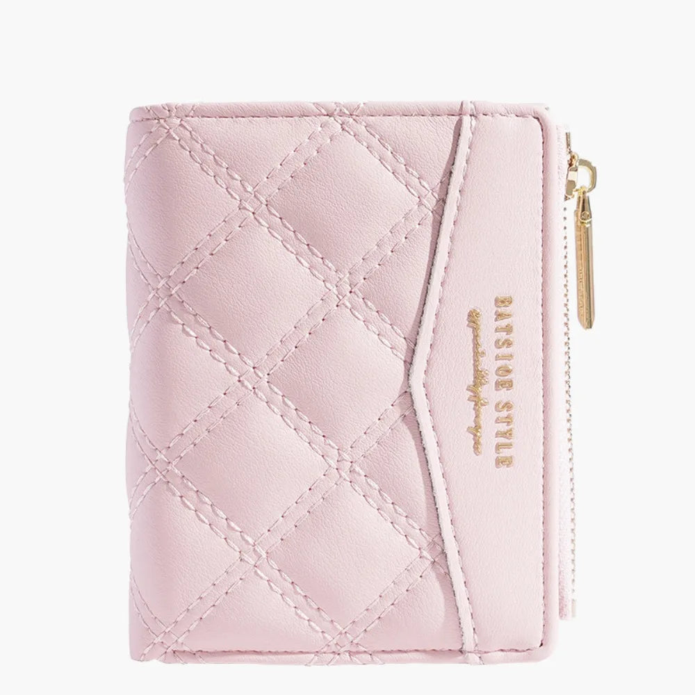 QUILTED FLAP WALLET – WOMEN'S ZIP CARD & COIN HOLDER
