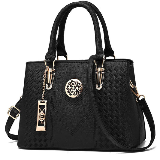 STRUCTURED TEXTURED TOP-HANDLE HANDBAG