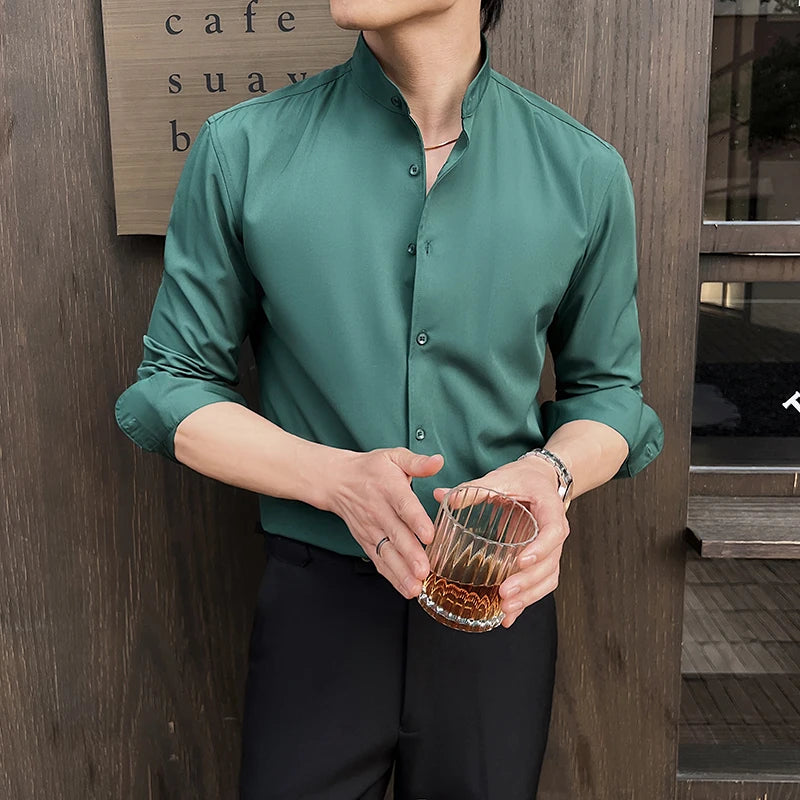 MEN'S LONG-SLEEVE DRESS SHIRT – CLASSIC BUTTON-DOWN FOR BUSINESS & CASUAL STYLE