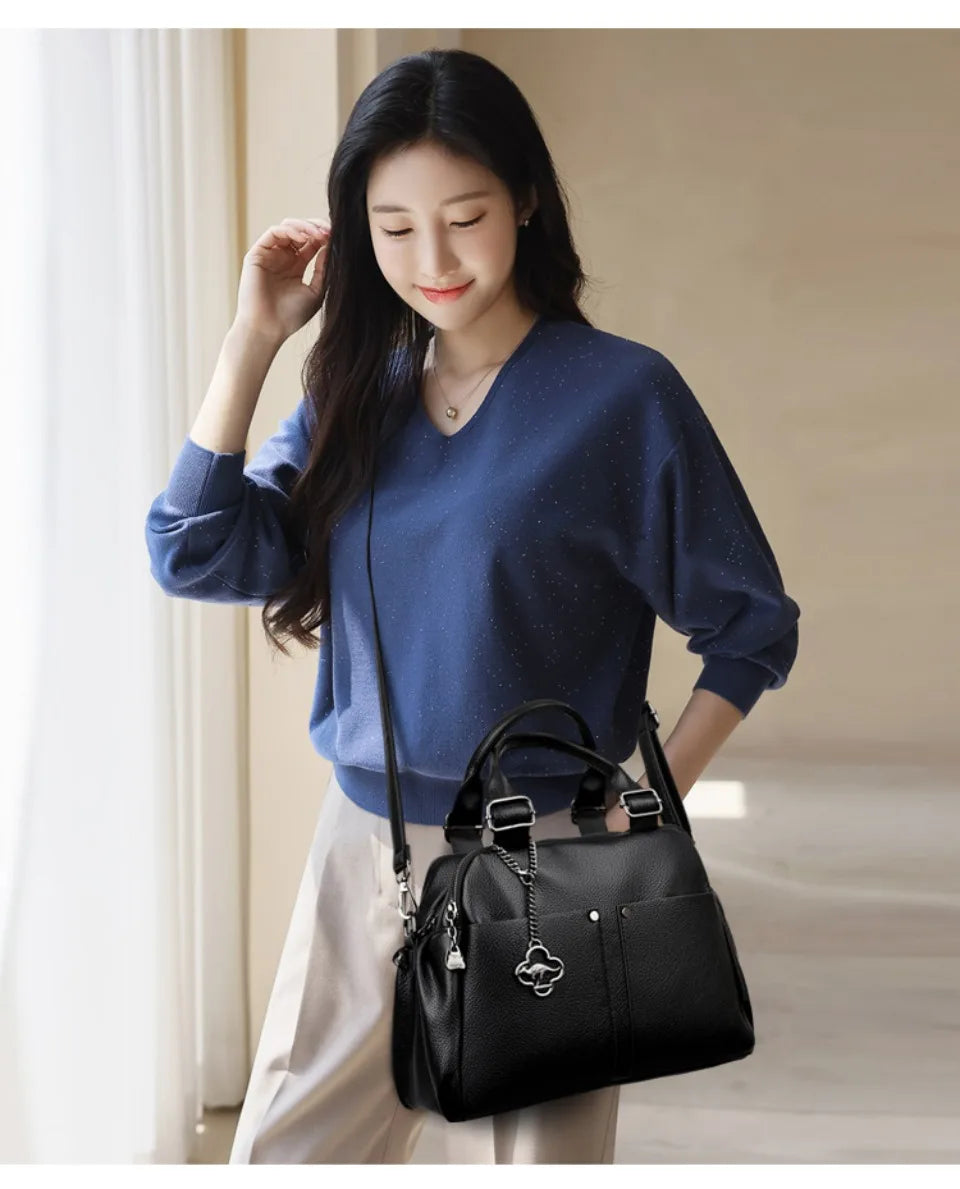 STRUCTURED TOP-HANDLE CROSSBODY BAG