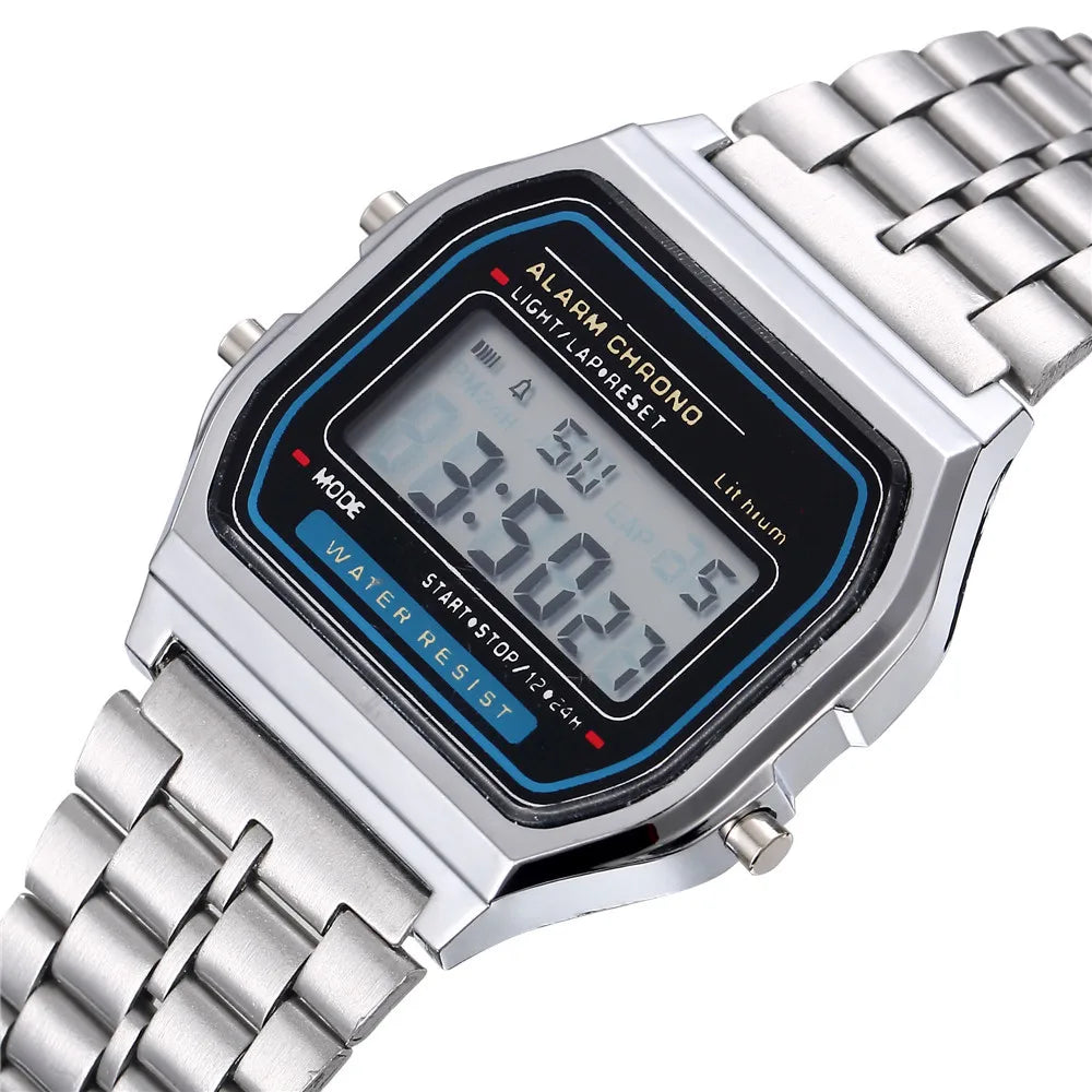 Women's Digital Watch - Stainless Steel Business Wristwatch