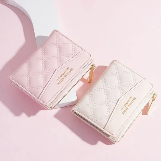 QUILTED FLAP WALLET – WOMEN'S ZIP CARD & COIN HOLDER