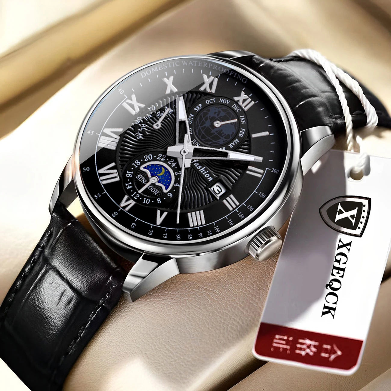Men's Luxury Sport Watch - Waterproof Leather Quartz Wristwatch
