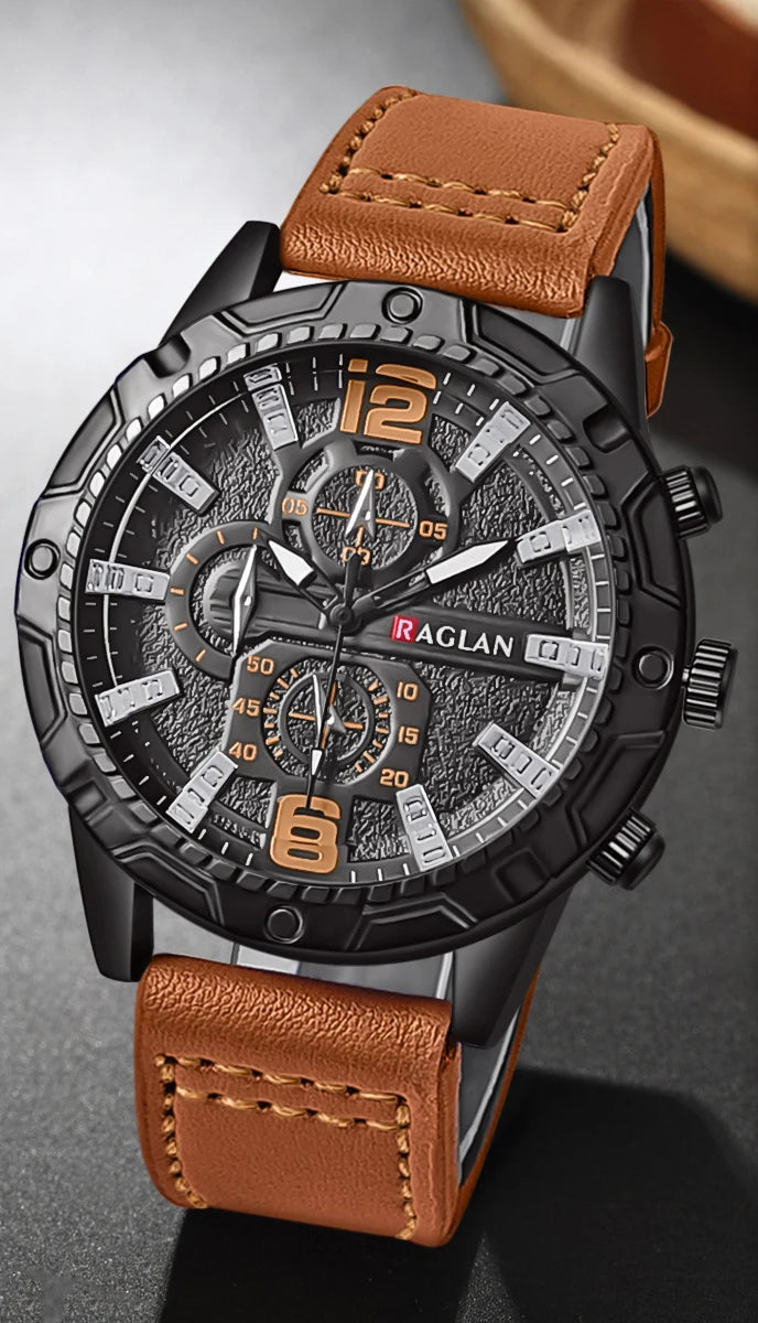 Men's Leather Watch - Classic Fashion Wristwatch