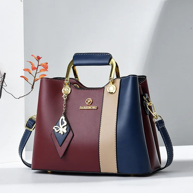 COLORBLOCK STRUCTURED TOP-HANDLE HANDBAG – SHOULDER & CROSSBODY