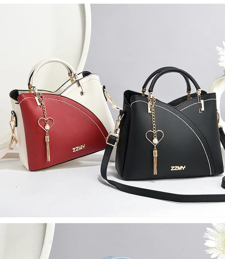 ELEGANTE COLORBLOCK HANDTASCHEN-SET – HENKELTASCHE & PASSENDES PORTEFÜLLE