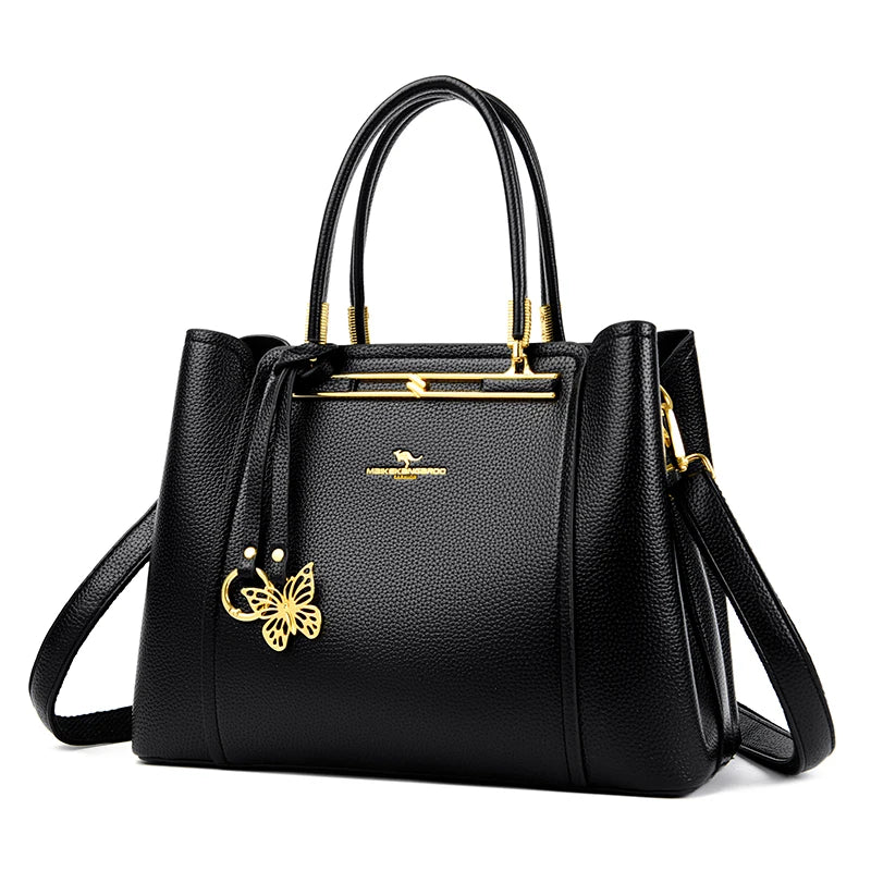 LUXE BUTTERFLY STRUCTURED TOTE – PREMIUM TOP‑HANDLE HANDBAG