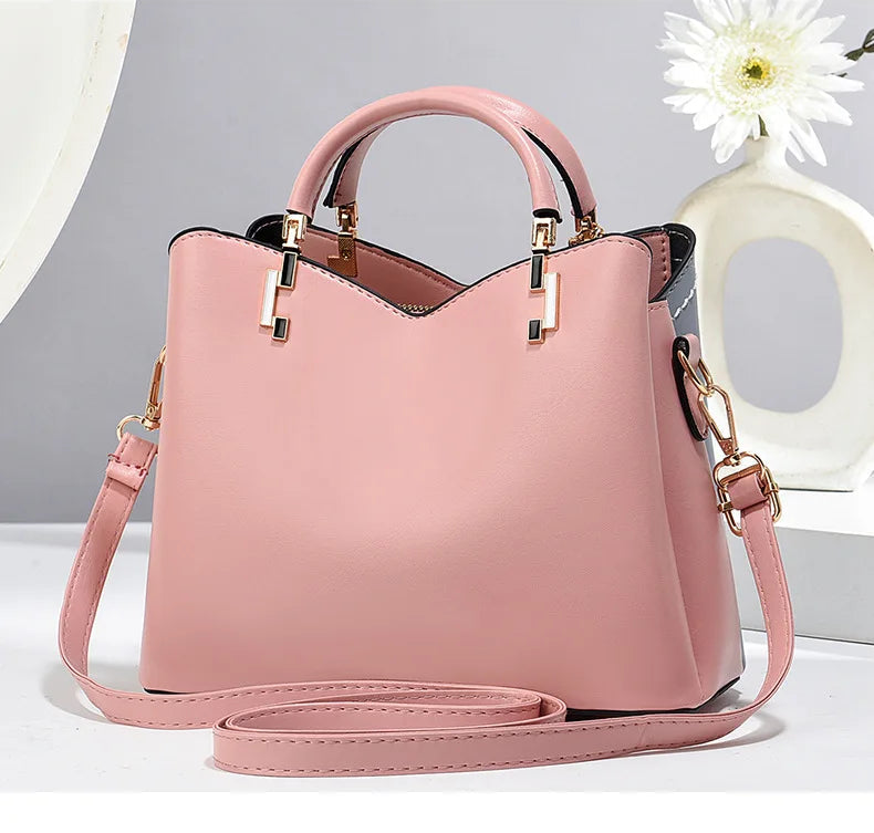 ELEGANTE COLORBLOCK HANDTASCHEN-SET – HENKELTASCHE & PASSENDES PORTEFÜLLE