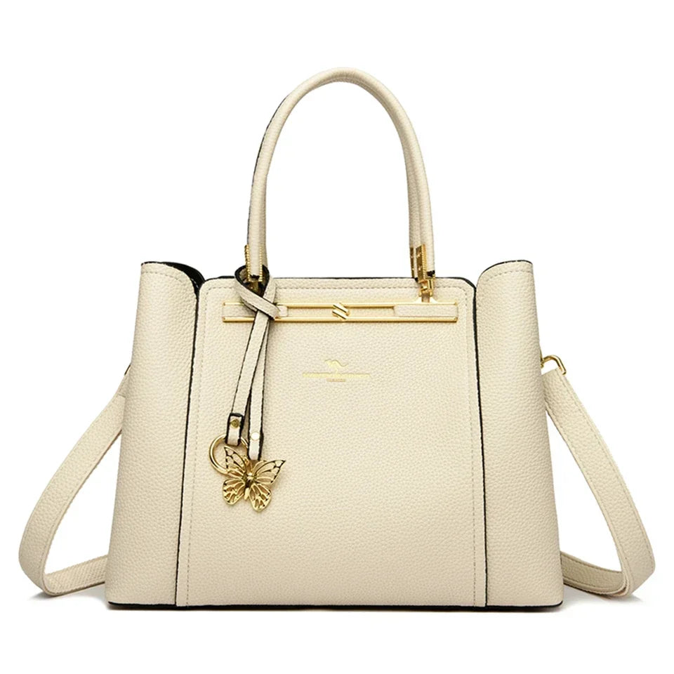 LUXE BUTTERFLY STRUCTURED TOTE – PREMIUM TOP‑HANDLE HANDBAG