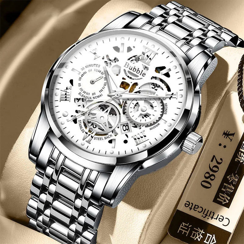 Men's Luxury Quartz Watch - Roman Numeral Waterproof Wristwatch