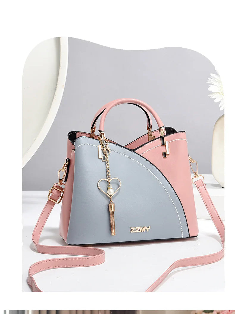 ELEGANTE COLORBLOCK HANDTASCHEN-SET – HENKELTASCHE & PASSENDES PORTEFÜLLE