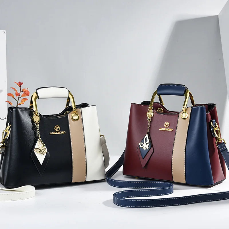 COLORBLOCK STRUCTURED TOP-HANDLE HANDBAG – SHOULDER & CROSSBODY