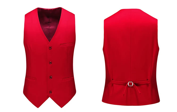 Men's Slim Fit Suit Vest – Solid Color Business Waistcoat