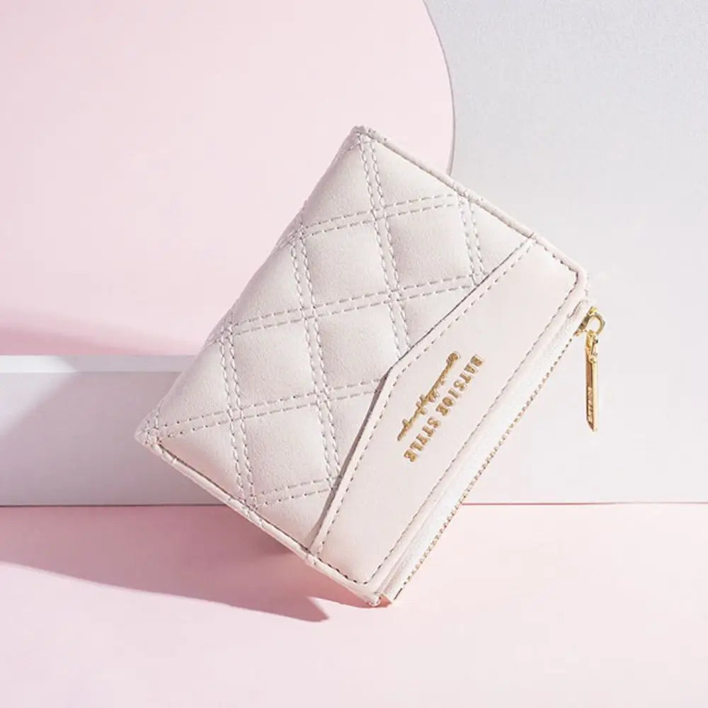 QUILTED FLAP WALLET – WOMEN'S ZIP CARD & COIN HOLDER