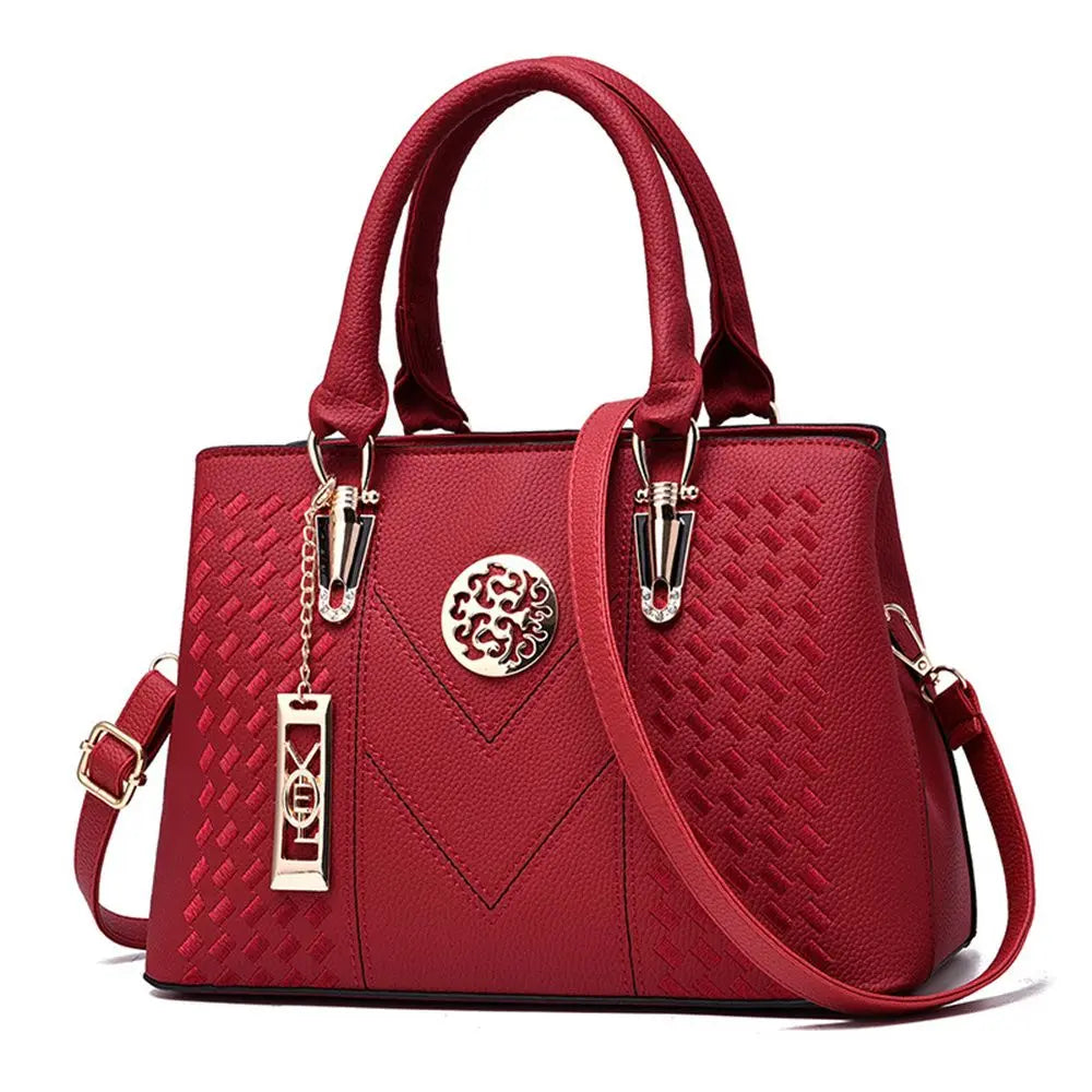 STRUCTURED TEXTURED TOP-HANDLE HANDBAG