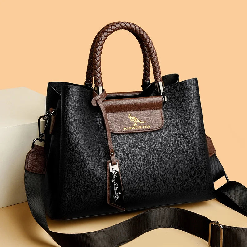 SIGNATURE MONOGRAM BRAIDED TOTE – LUXURY STRUCTURED HANDBAG