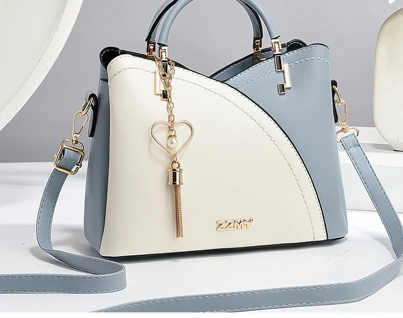 ELEGANTE COLORBLOCK HANDTASCHEN-SET – HENKELTASCHE & PASSENDES PORTEFÜLLE