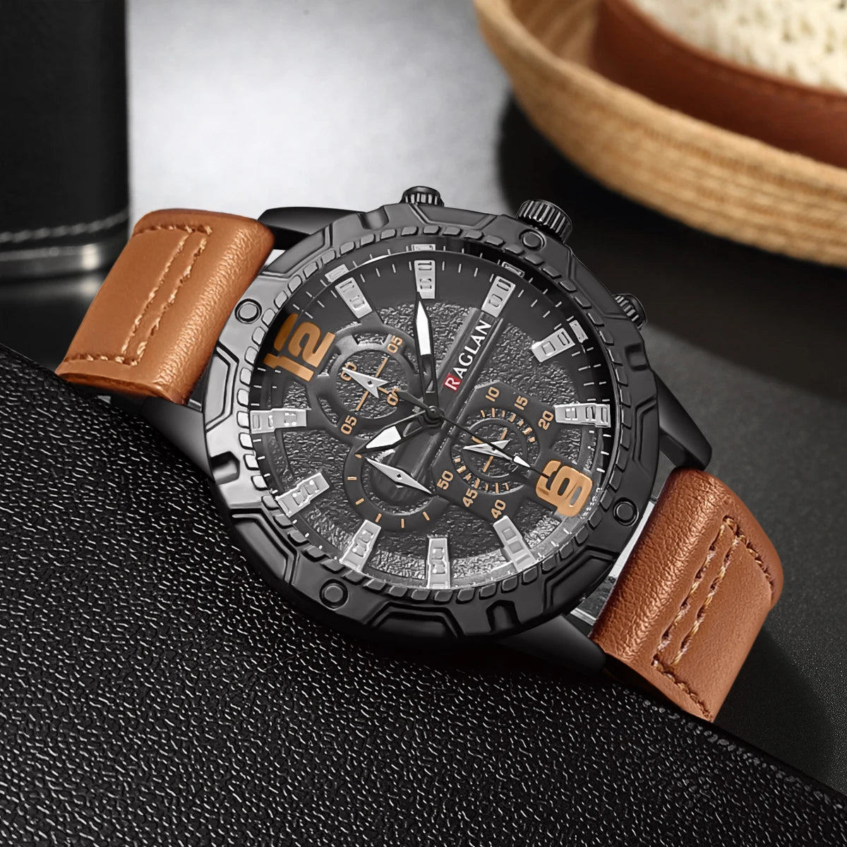 Men's Leather Watch - Classic Fashion Wristwatch