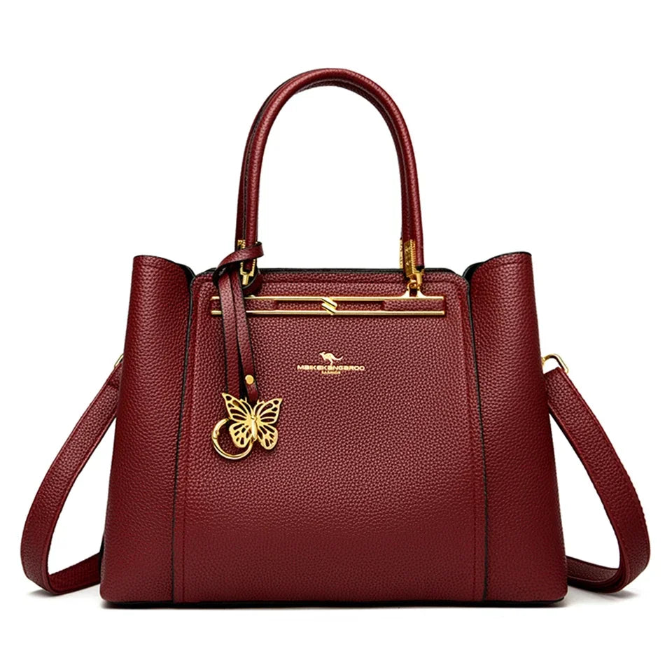 LUXE BUTTERFLY STRUCTURED TOTE – PREMIUM TOP‑HANDLE HANDBAG