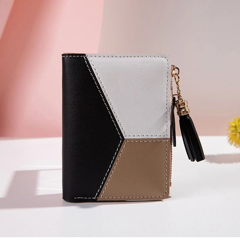 COLORBLOCK ZIP WALLET – TASSEL & BUNNY CHARM