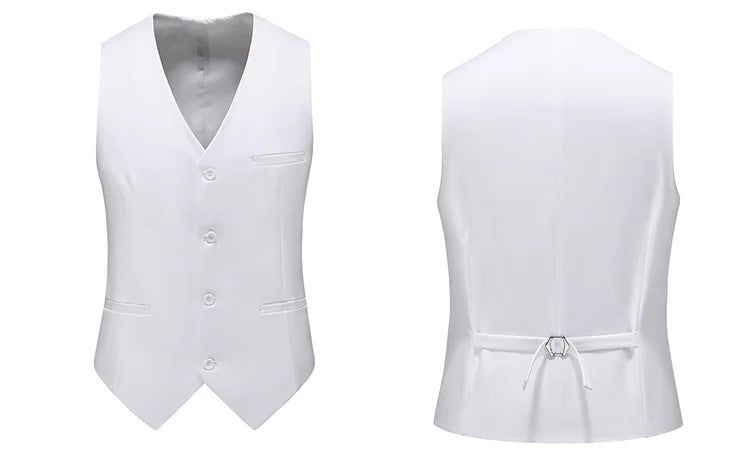 Men's Slim Fit Suit Vest – Solid Color Business Waistcoat