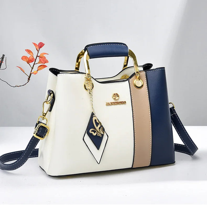 COLORBLOCK STRUCTURED TOP-HANDLE HANDBAG – SHOULDER & CROSSBODY