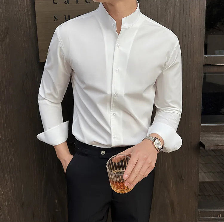 MEN'S LONG-SLEEVE DRESS SHIRT – CLASSIC BUTTON-DOWN FOR BUSINESS & CASUAL STYLE