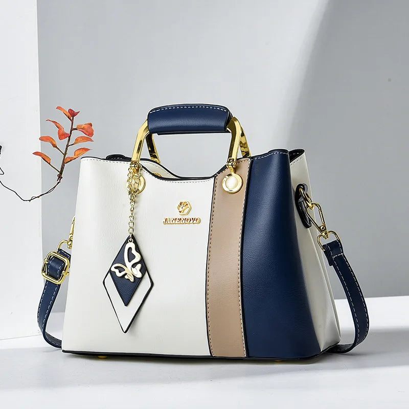 COLORBLOCK STRUCTURED TOP-HANDLE HANDBAG – SHOULDER & CROSSBODY