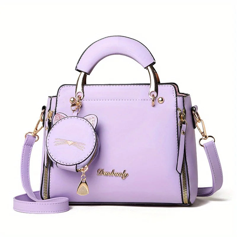CAT-CHARM STRUCTURED HANDBAG – TOP HANDLE & SHOULDER BAG