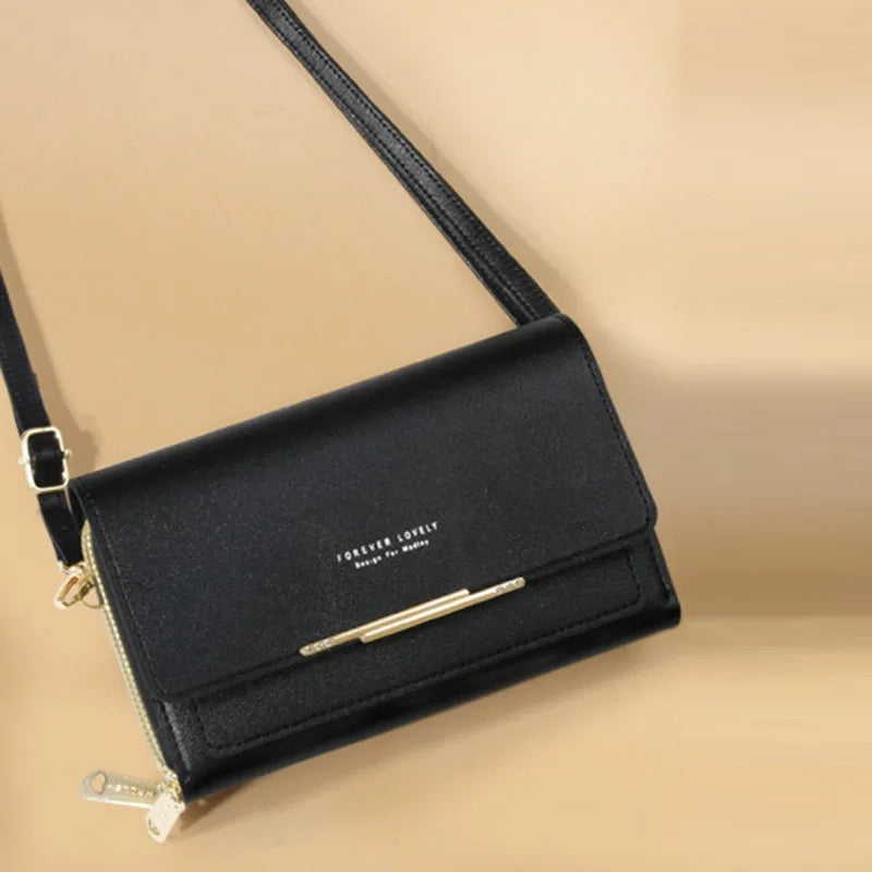 LUXE MULTI-COMPARTMENT CROSSBODY – LEATHER & GOLD ACCENTS