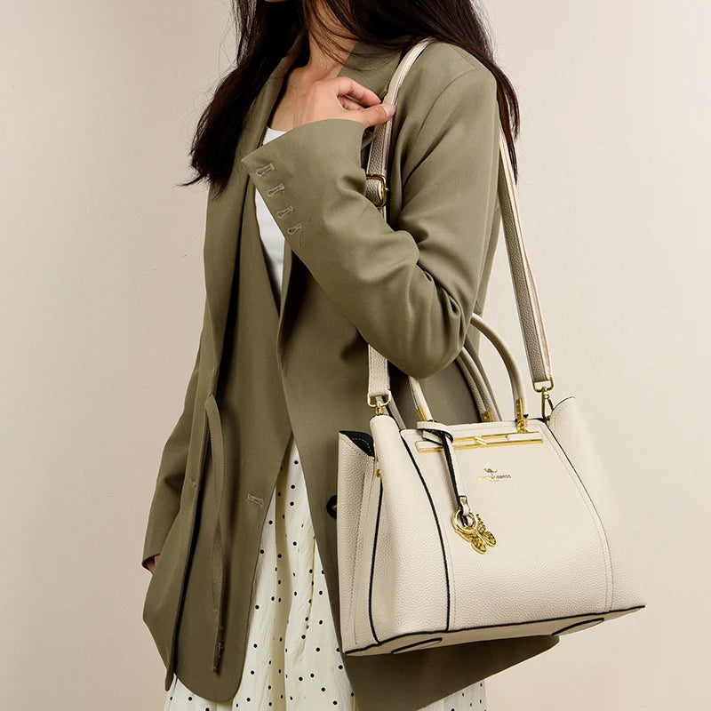 LUXE BUTTERFLY STRUCTURED TOTE – PREMIUM TOP‑HANDLE HANDBAG