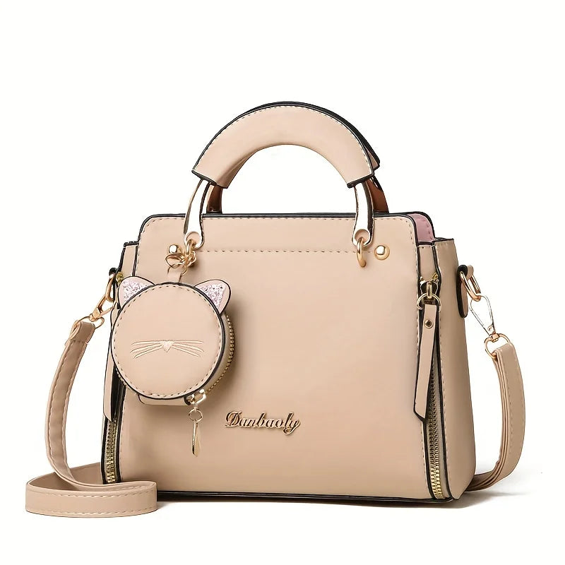CAT-CHARM STRUCTURED HANDBAG – TOP HANDLE & SHOULDER BAG