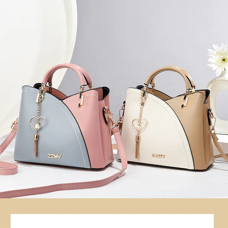 ELEGANTE COLORBLOCK HANDTASCHEN-SET – HENKELTASCHE & PASSENDES PORTEFÜLLE