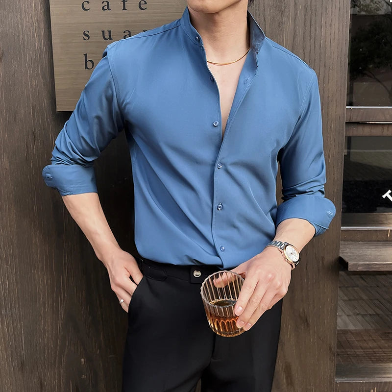 MEN'S LONG-SLEEVE DRESS SHIRT – CLASSIC BUTTON-DOWN FOR BUSINESS & CASUAL STYLE