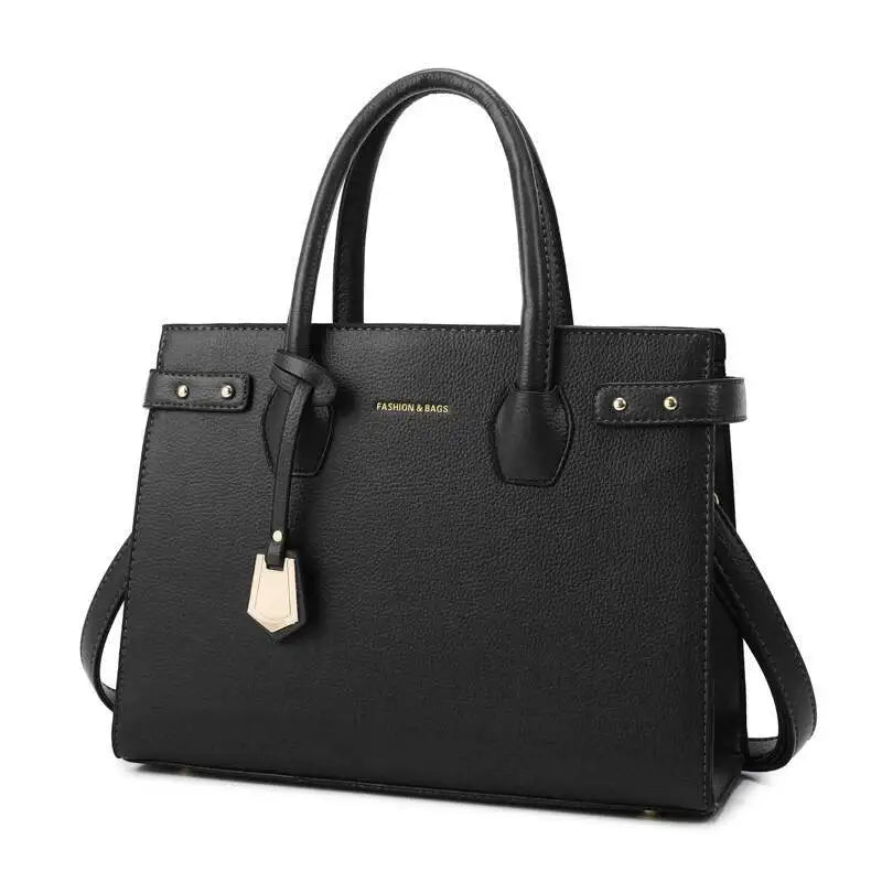 STRUCTURED LEATHER TOP-HANDLE HANDBAG