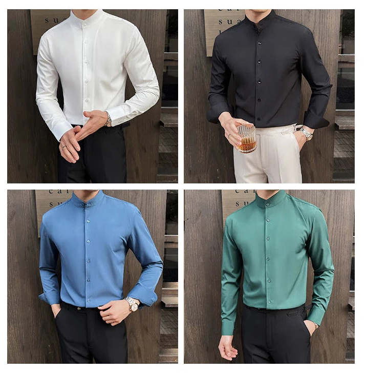 MEN'S LONG-SLEEVE DRESS SHIRT – CLASSIC BUTTON-DOWN FOR BUSINESS & CASUAL STYLE