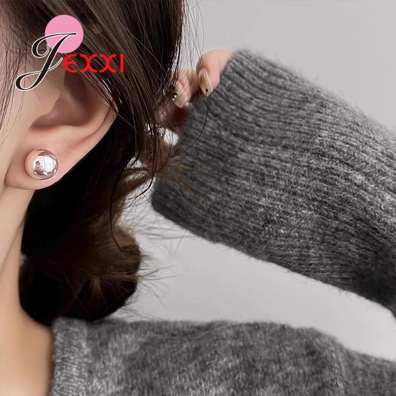 Elegant Pink Pearl Earrings - 925 Sterling Silver Studs for Women