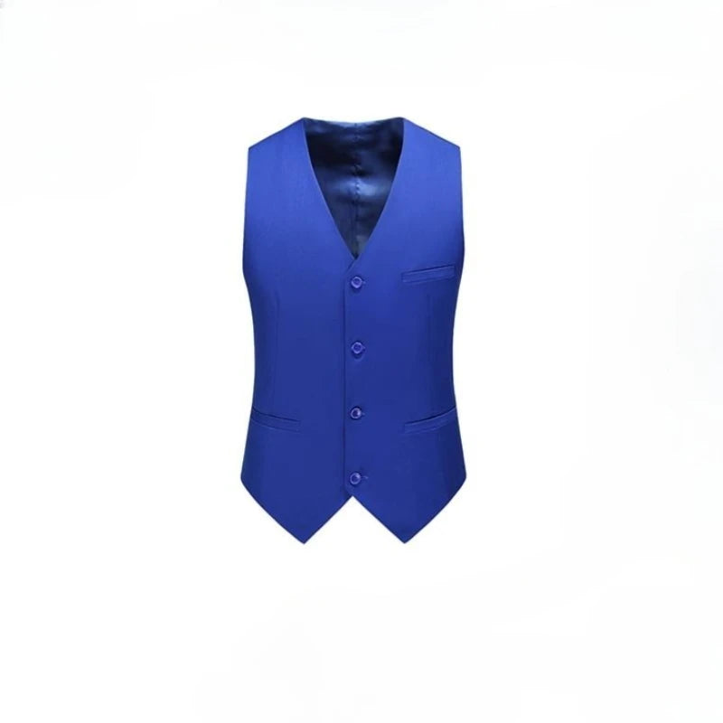 Men's Slim Fit Suit Vest – Solid Color Business Waistcoat